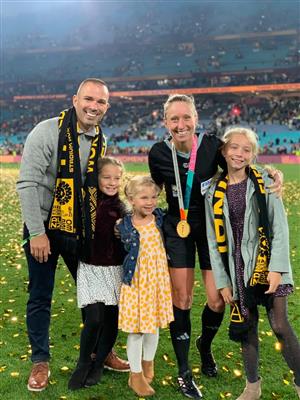 Penso family on the field after the World Cup
